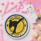 Tae Kwon DoSilhouette of Tae Kwon Do Kämpfer. Pappteller (Party)