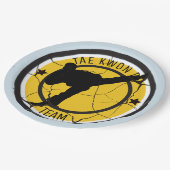 Tae Kwon DoSilhouette of Tae Kwon Do Kämpfer. Pappteller (Schrägansicht)