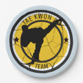 Tae Kwon 	DoSilhouette of Tae Kwon Do Kämpfer. Pappteller (Vorderseite)