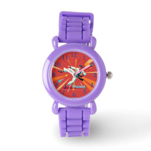Taekwando Sport Orange editierbarer Name Armbanduhr