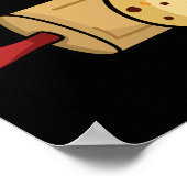 Taekwon-Dough Funny Baking Pun Dark BG Poster (Ecke)