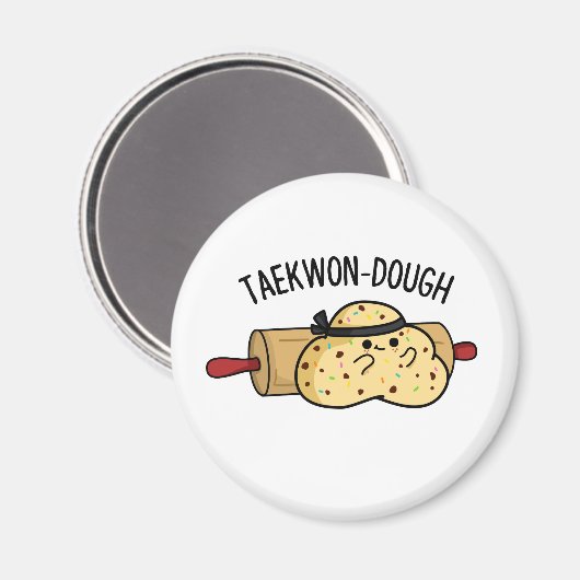 Taekwon-Dough Funny Baking Pun Magnet (Vorderseite/Rückseite)