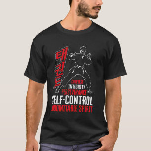 Taekwondo 5 Tenets Korean Text Martial Arts Self D T-Shirt