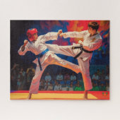 Taekwondo-Absturz: Sparring-Showdown Puzzle (Horizontal)