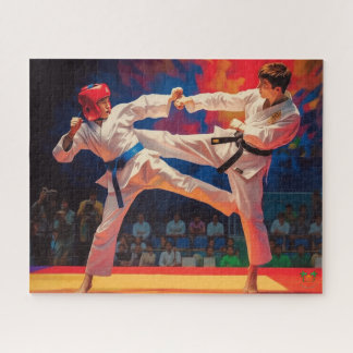 Taekwondo-Absturz: Sparring-Showdown Puzzle