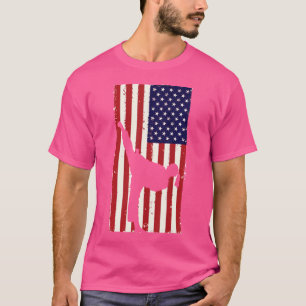 Taekwondo American Flag Hoher Kick T-Shirt