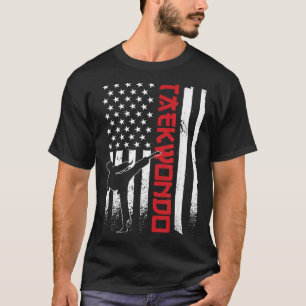 Taekwondo Amerikanische Flagge Taekwondo Kämpfer U T-Shirt