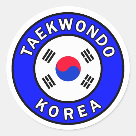 Taekwondo-Aufkleber Runder Aufkleber (Vorderseite)