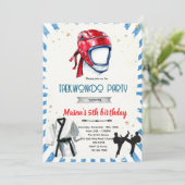 Taekwondo birthday party invitation einladung (Stehend Vorderseite)