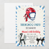 Taekwondo birthday party invitation einladung (Vorne/Hinten)