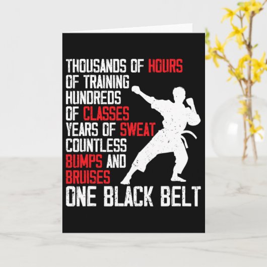 Taekwondo Black Belt Funny Karate Judo Martial Art Karte (Gelbe Blume)
