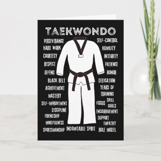 Taekwondo Black Belt Herzlichen Glückwunsch Karte (Vorderseite)