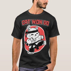 Taekwondo Cat Design for Sports Fans - Kick Cat Wo T-Shirt