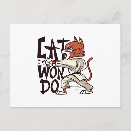 Taekwondo Cat Postkarte (Vorderseite)