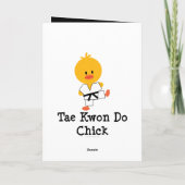 Taekwondo Chick Grußkarte Karte (Rückseite)