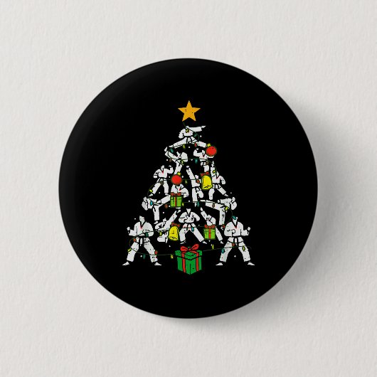 Taekwondo Christmas Tree Xmas Martial Arts Karate Button (Vorderseite)