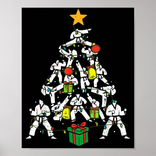Taekwondo Christmas Tree Xmas Martial Arts Karate Poster (Vorne)