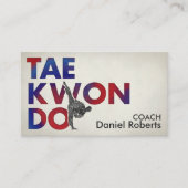 Taekwondo Coach - Hangul Symbol und Hoher Kick Visitenkarte (Vorderseite)