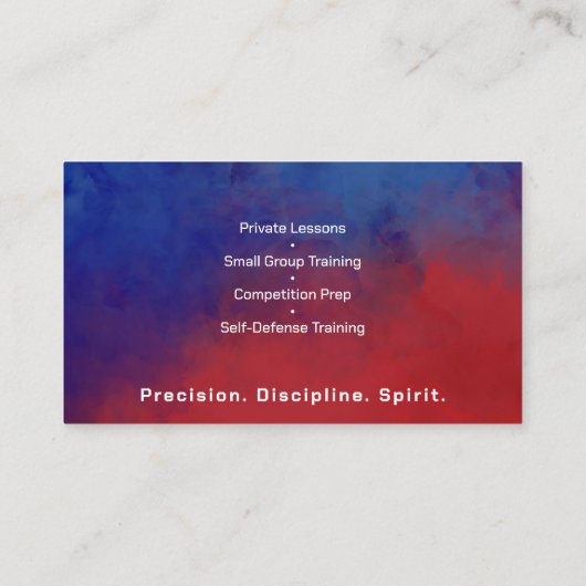 Taekwondo Coach - Kampfkünstler und Hangul-Symbol Visitenkarte (Rückseite)