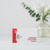 Taekwondo Coach - Kampfkünstler und Hangul-Symbol Visitenkarte (Stehend Vorderseite)