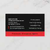 Taekwondo Coach - Kampfkünstler und Hangul-Symbol Visitenkarte (Rückseite)