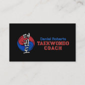 Taekwondo Coach - Taegeuk und Hangul Symbol Visitenkarte (Vorderseite)