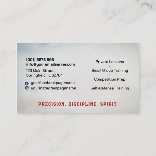 Taekwondo Coach - Taegeuk und Hangul Symbol Visitenkarte (Rückseite)