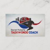 Taekwondo Coach - Taegeuk und Hangul Symbol Visitenkarte (Vorderseite)