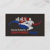 Taekwondo Coach - Taegeuk und Hangul Symbol Visitenkarte (Vorderseite)