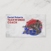 Taekwondo Coach - Taegeuk und Hangul Symbol Visitenkarte (Vorderseite)