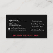 Taekwondo Coach - Taegeuk und Hangul Symbol Visitenkarte (Rückseite)