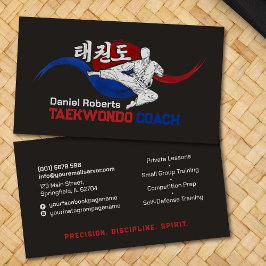 Taekwondo Coach - Taegeuk und Hangul Symbol Visitenkarte
