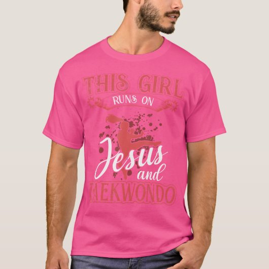 Taekwondo dieses Mädchen läuft auf Jesus und Taekw T-Shirt (Vorderseite)