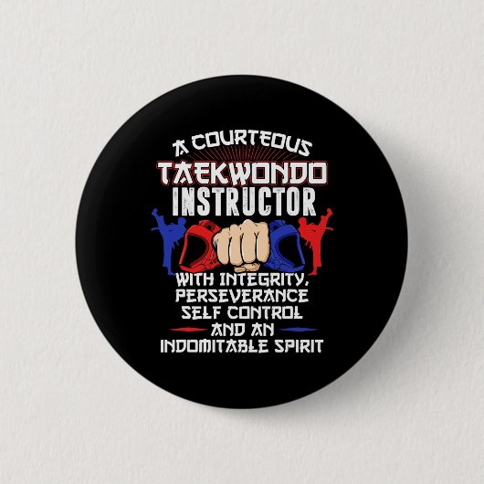 Taekwondo-Dossier 5 Tenets Oath Belt Level Button (Vorderseite)