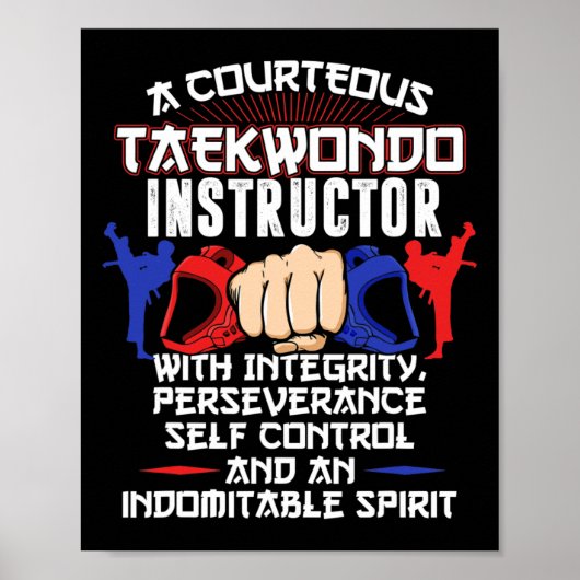 Taekwondo-Dossier 5 Tenets Oath Belt Level Poster (Vorne)
