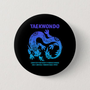 Taekwondo-Drache-Kampfsport MMA-Teenager-Jungen-Mä Button