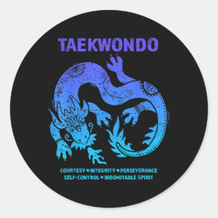 Taekwondo-Drache-Kampfsport MMA-Teenager-Jungen-Mä Runder Aufkleber