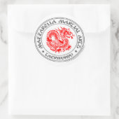 {Taekwondo-Drache} Round-Sticker Runder Aufkleber (Tasche)
