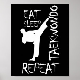Taekwondo Eat Sleep Taekwondo Wiederholung Kampfku Poster