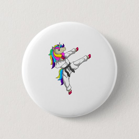 Taekwondo Einhorn Tae Kwon Do Martial-Arts-Schüler Button (Vorderseite)