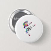 Taekwondo Einhorn Tae Kwon Do Martial-Arts-Schüler Button (Vorne & Hinten)
