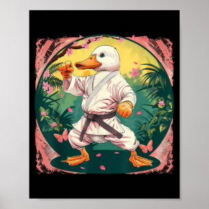 Taekwondo Ente Blumen Garten Mma Kampfsport Poster