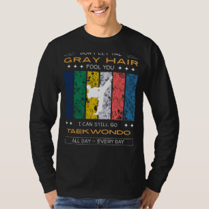 Taekwondo Enthusiast T-Shirt - Graues Haar, Kampfk