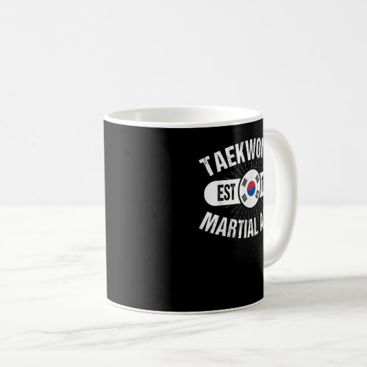 Taekwondo Etablished 1955 Martial Arts Tae Kwon D Kaffeetasse (VorderseiteRechts)