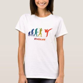 Taekwondo Evolution Silhouette High Kick Design T-Shirt