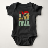 Taekwondo Fighter it´s in my DNA Fingerprint Retro Baby Strampler (Vorderseite)