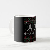 Taekwondo Frohe Weihnachtsgeschenk Ugly Weihnachte Kaffeetasse (Vorderseite Links)