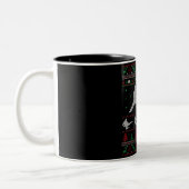 Taekwondo Frohe Weihnachtsgeschenk Ugly Weihnachte Zweifarbige Tasse (Links)