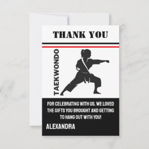 Taekwondo-Geburtstagsfeier, Taekwondo-Mädchen-Spie Dankeskarte
