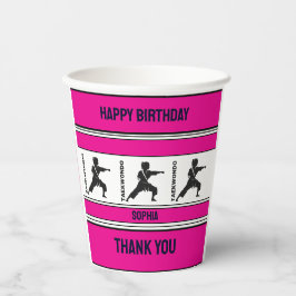 Taekwondo Geburtstagsgeschenk, Taekwondo Girl Play Pappbecher